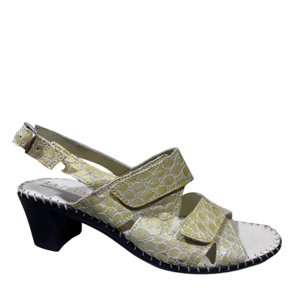 NEW LAPLUME women's nancy sandals in bone/ croco
